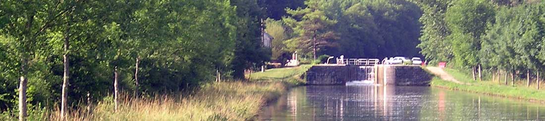 Canal locks on the Yonne side of the Burgundy Canal