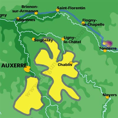 Chablis wine region map