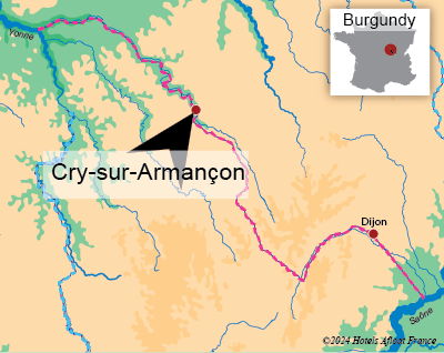 Map showing the village of Cry-sur-Armançon