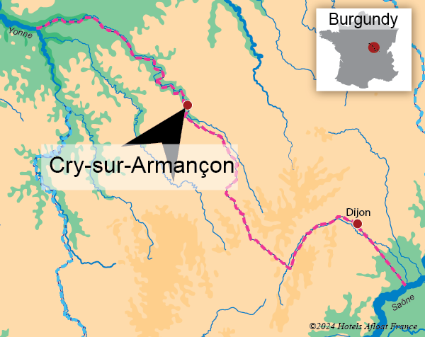 Map showing the village of Cry-sur-Armançon