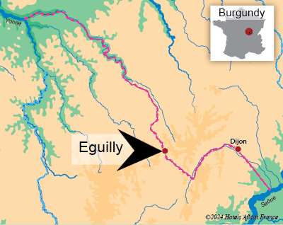 Map showing the village of Eguilly