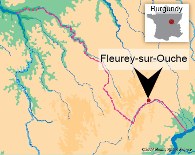 Map showing the village Fleurey-sur-Ouche