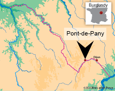 Map showing the village Pont de Pany