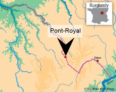 Map showing the village of Pont-Royal