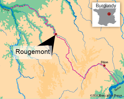 Map showing the village of Rougemont