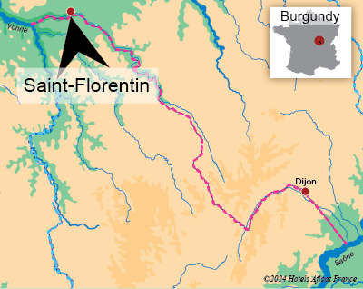 Map showing the town of Saint Florentin