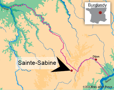 Map showing Sainte Sabine