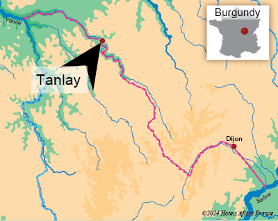 Map showing the village of Tanlay