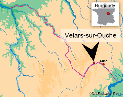 Map showing the village Velars-sur-Ouche
